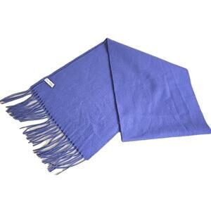 Enzo Mantovani 70% Wool 30% Cashmere Purple/Blue Soft Scarf w/Fringe~70"×12"~